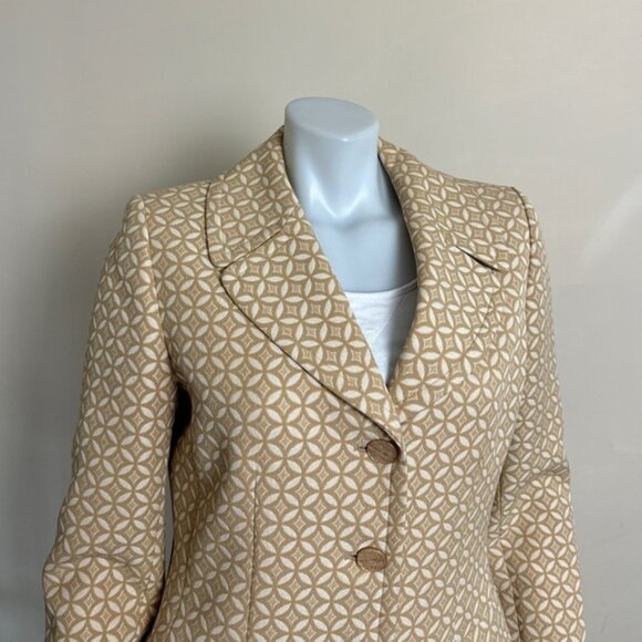 Le Suit Cream Patterned Coat - Picture 6 of 7
